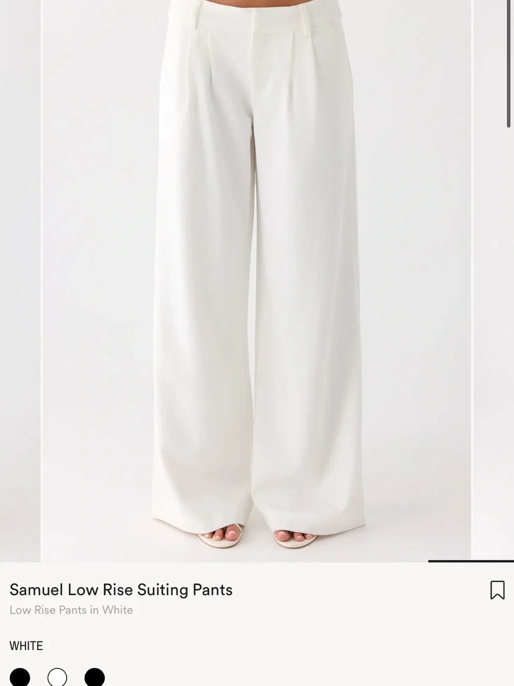 Peppermayo Samuel Low Rise Suiting Pants in White
